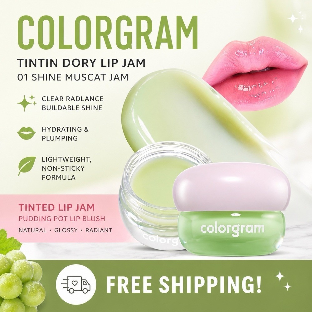COLORGRAM Tintin Dory Lip Jam 01 Shine Muscat Jam Lip Balm Gloss‎ Plumping